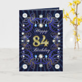 Carte de 84ème anniversaire avec des masses de bij (Fleur jaune)