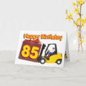 Carte de 85e anniversaire avec chariot élévateur à (Fleur jaune)