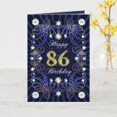 Carte de 86ème anniversaire avec des masses de bij (Fleur jaune)