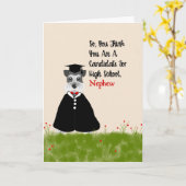 Carte de 8e année pour Nephew avec Chien (Fleur jaune)