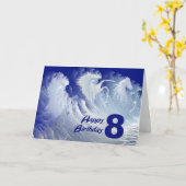 Carte de 8ème anniversaire avec des chevaux de sur (Fleur jaune)