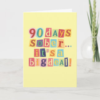 carte de 90 jours de sobriété avec enveloppe 5x7