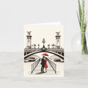 Carte de amour romantique parisienne - Célébrez vo