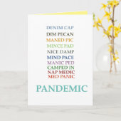 Carte de anagrammes Je vous manque Pandémie (Fleur jaune)