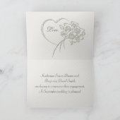 Carte de annonce de fiançailles aux roses rouges (Intérieur)