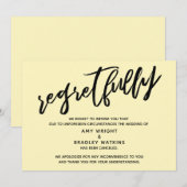 Carte de Annulation de Mariage Jaune Clair avec Re (Devant / Derrière)