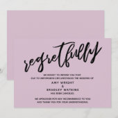 Carte de Annulation de Mariage Mauve Clair avec Re (Devant / Derrière)