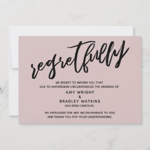 Carte de Annulation de Mariage Poussiéreuse Rose a