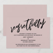 Carte de Annulation de Mariage Poussiéreuse Rose a (Devant / Derrière)