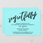 Carte de Annulation de Mariage Regrettable Aqua Cl (Devant / Derrière)