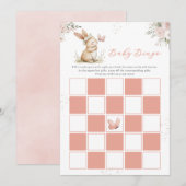 Carte de Baby Bingo Shower de Bébé Lapin Mignon Fi (Devant / Derrière)