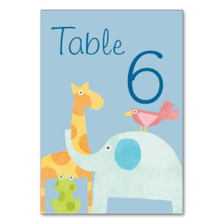 Carte de Baby shower animal de la jungle bleue