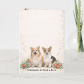 Carte de Baby Shower avec Corgis (Dos)