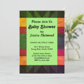 Carte de Baby shower Aztec Tribal Abstrait Retro 7 (Debout devant)