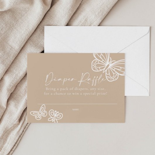 Carte de Baby shower Boho Beige Diaper Raffe