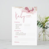 Carte de Baby shower Boho Floral Predictions & Con (Debout devant)