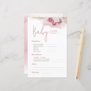 Carte de Baby shower Boho Floral Predictions & Con