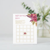 Carte de Baby shower Boho Fuchsia Peony Blooms (Debout devant)