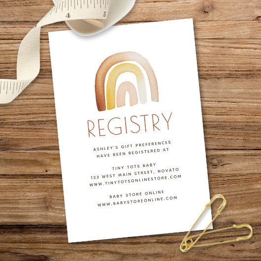 Carte de Baby shower Cadeau Cute Boho Rainbow