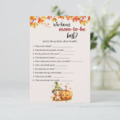 Carte de Baby shower d'automne Citrouille Hallowee (Debout devant)