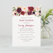 Carte de Baby shower d'automne rouge de Bourgogne (Debout devant)