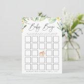 Carte de Baby shower de bingo de ressort d'aquarel (Debout devant)