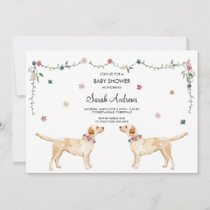 Carte de Baby shower de chien de Labrador Retrieve