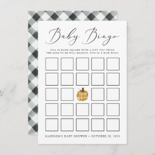 Carte de Baby shower de Citrouille Russe Plaid
