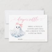 Carte de Baby shower de couches de rose Petit Boo (Devant)