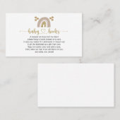 Carte de Baby shower de demande de livre arc-en-ci (Devant / Derrière)