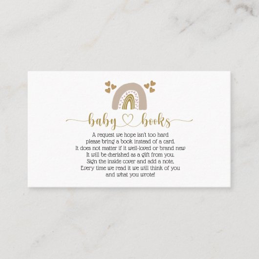 Carte de Baby shower de demande de livre arc-en-ci (Devant)