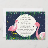 Carte de Baby shower de Flamants roses Blue Moon S (Devant)