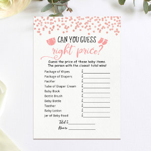 Carte de Baby shower de jeu de prix de droit de de