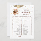 Carte de Baby shower de jeu pour maman Plutôt (Devant)