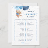 Carte de Baby shower de jeu pour maman Plutôt (Devant)