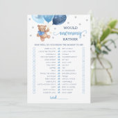 Carte de Baby shower de jeu pour maman Plutôt (Debout devant)