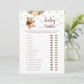 Carte de Baby shower de jeu Teddy Bear Baby Traits (Debout devant)