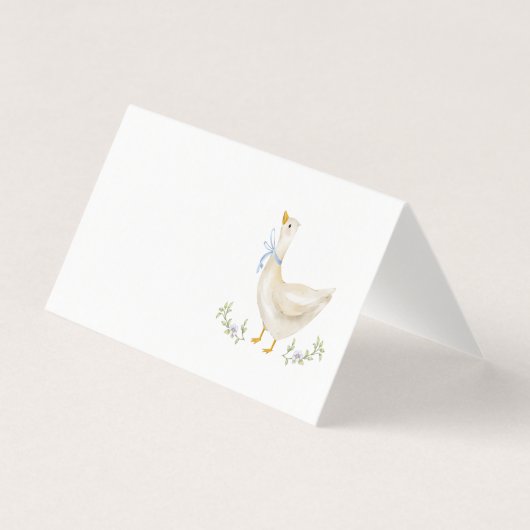 Carte de Baby shower de la Bow bleu oie (Front)