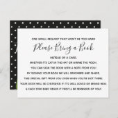 Carte de Baby shower de la Fleur Rose Rose Noir Bl (Devant / Derrière)