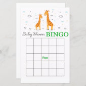 Carte de baby shower de la Giraffe Cute (Devant / Derrière)