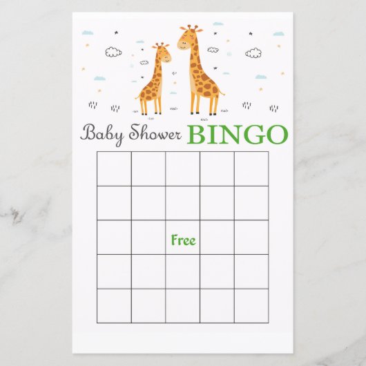 Carte de baby shower de la Giraffe Cute (Devant)