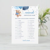 Carte de Baby shower de la manifestation de l'ours (Debout devant)