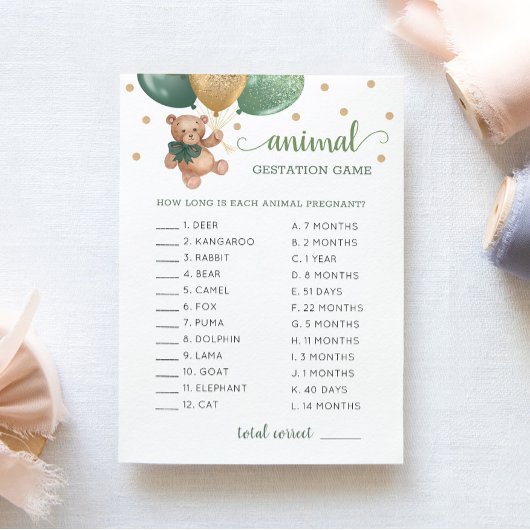 Carte de Baby shower de la manifestation de l'ours