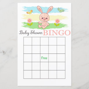 Carte de baby shower de lapin mignonne