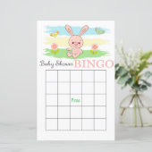 Carte de baby shower de lapin mignonne (Debout devant)