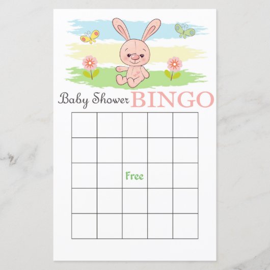 Carte de baby shower de lapin mignonne (Devant)