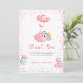 Carte de Baby shower de Merci de la fille Koala (Debout devant)