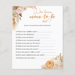 Carte de Baby shower de petit Citrouille Boho
