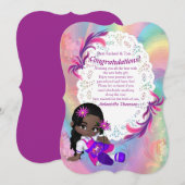 Carte de Baby shower de pour les spirales arc-en- (Devant / Derrière)