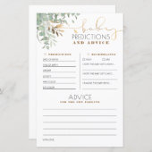 Carte de Baby shower de prédictions et conseils po (Devant / Derrière)